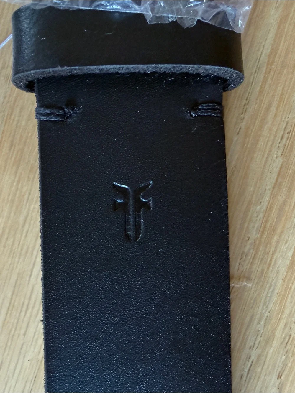 Frye Black Leather Belt with Antique Gold Round Buckle- Women’s Large